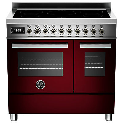 Bertazzoni Professional Series 90cm Electric Induction Twin Range Cooker Burgundy